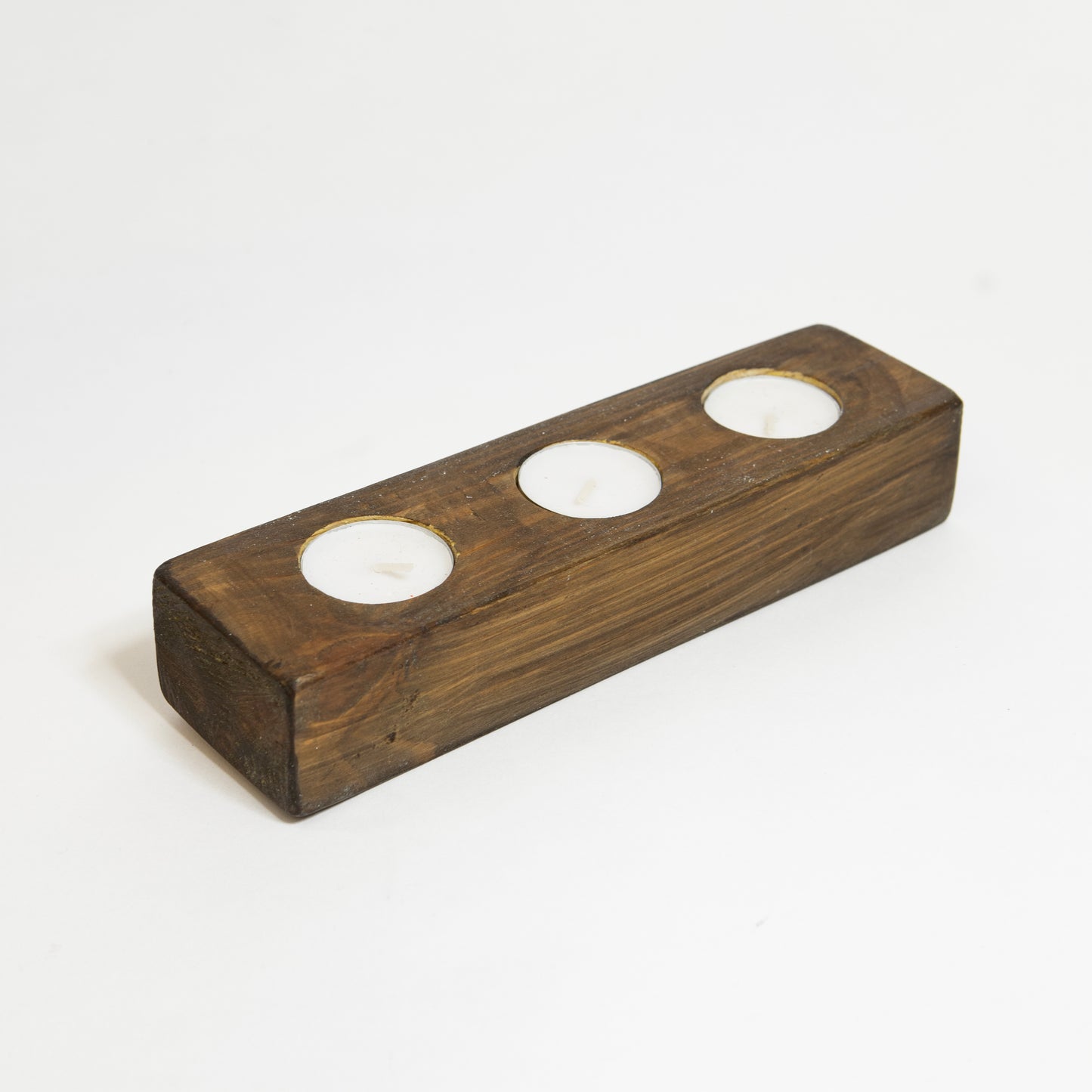 3 Tea light Wooden candle Holder