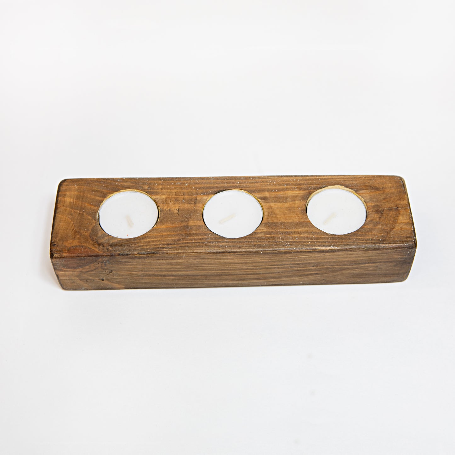 3 Tea light Wooden candle Holder