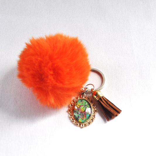 Maximalist Pompom Keychain