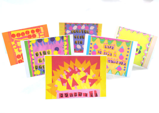 Pack of 6 positive affirmation greetings cards