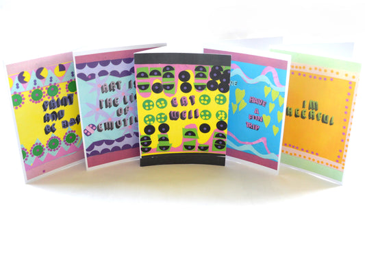 Pack of 6 positive affirmation greetings cards